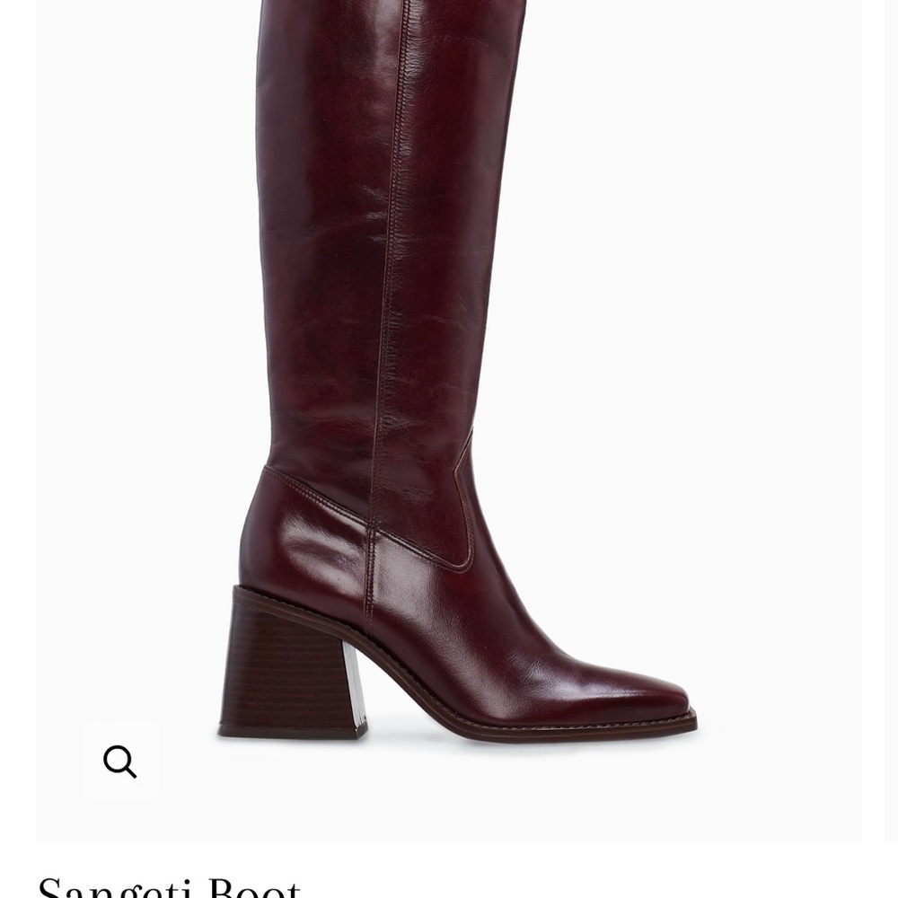 Vince Camuto Burgundy Leather Sangeti Knee High Boots